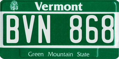 VT license plate BVN868
