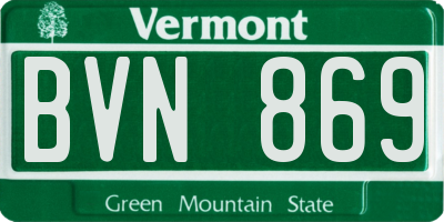 VT license plate BVN869