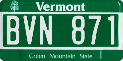 VT license plate BVN871