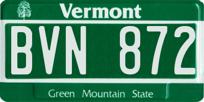 VT license plate BVN872