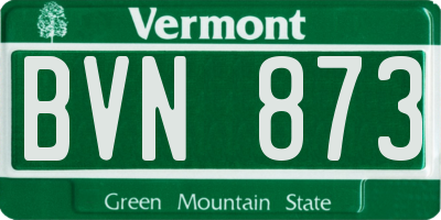 VT license plate BVN873