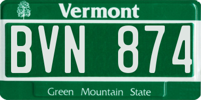 VT license plate BVN874