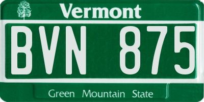 VT license plate BVN875