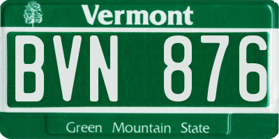 VT license plate BVN876