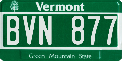 VT license plate BVN877