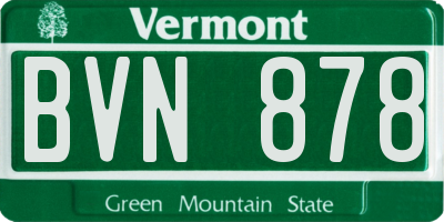 VT license plate BVN878