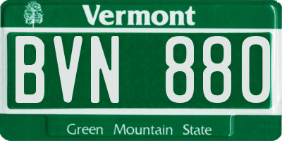 VT license plate BVN880