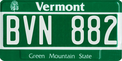 VT license plate BVN882