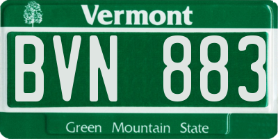 VT license plate BVN883