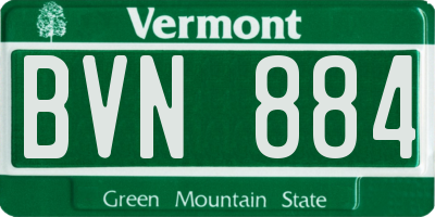 VT license plate BVN884