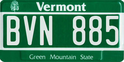 VT license plate BVN885