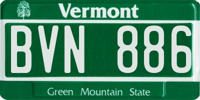 VT license plate BVN886
