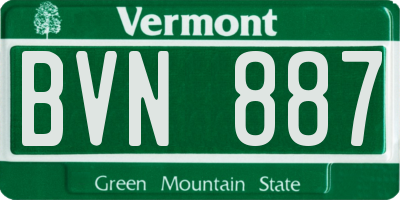 VT license plate BVN887