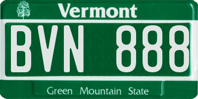 VT license plate BVN888