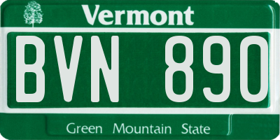 VT license plate BVN890