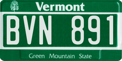 VT license plate BVN891