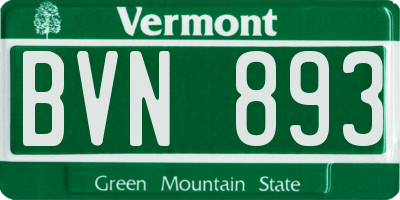 VT license plate BVN893