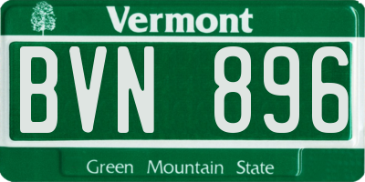 VT license plate BVN896