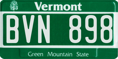 VT license plate BVN898