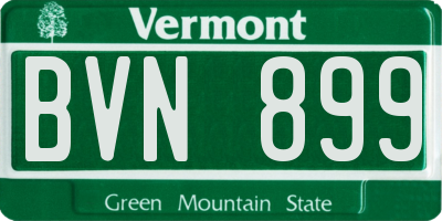VT license plate BVN899