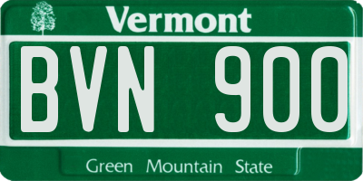 VT license plate BVN900