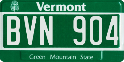 VT license plate BVN904
