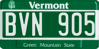 VT license plate BVN905