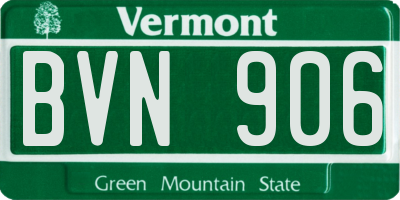 VT license plate BVN906