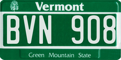 VT license plate BVN908