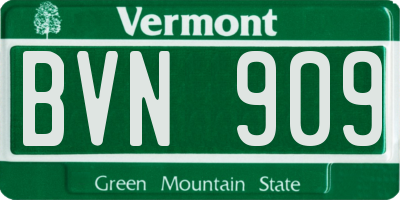 VT license plate BVN909