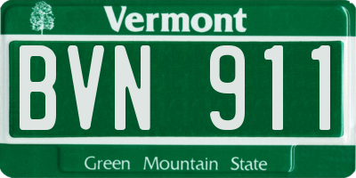 VT license plate BVN911