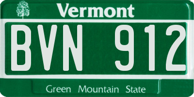 VT license plate BVN912