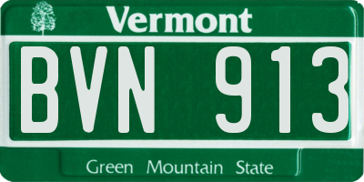 VT license plate BVN913
