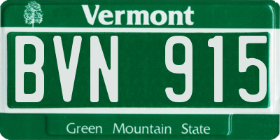 VT license plate BVN915