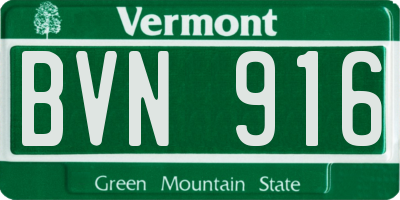 VT license plate BVN916