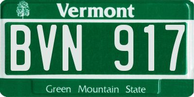 VT license plate BVN917
