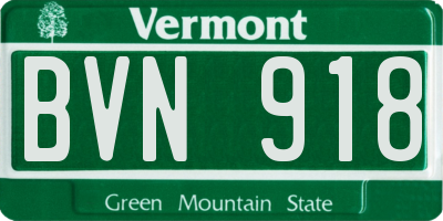VT license plate BVN918
