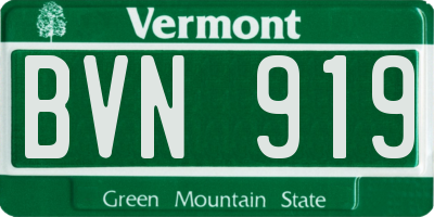 VT license plate BVN919