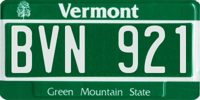 VT license plate BVN921