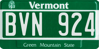 VT license plate BVN924