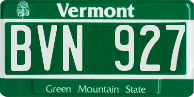 VT license plate BVN927