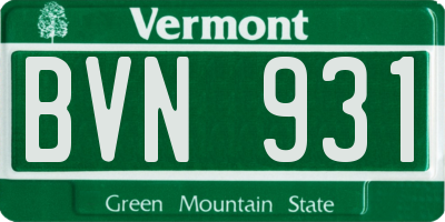 VT license plate BVN931