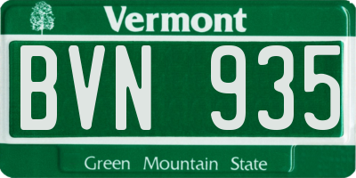 VT license plate BVN935