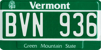 VT license plate BVN936