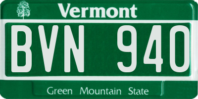 VT license plate BVN940