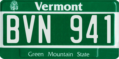 VT license plate BVN941