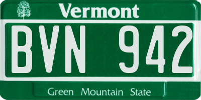 VT license plate BVN942