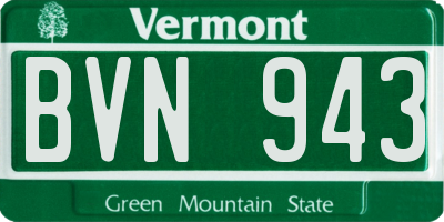 VT license plate BVN943