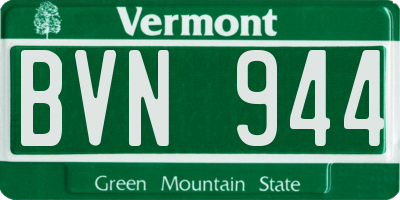 VT license plate BVN944