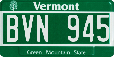 VT license plate BVN945